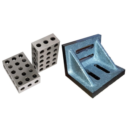 Hhip HHIP 4.5 X 3.5 X 3" Angle Plate & 1-2-3 Block Set Matched Pair 9999-0006